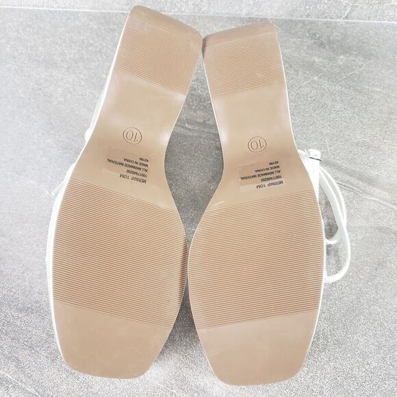 Wild Pair Merina Strappy Sandals Platform Wedge White Patent 10 M Chunky Shoes - Picture 6 of 14